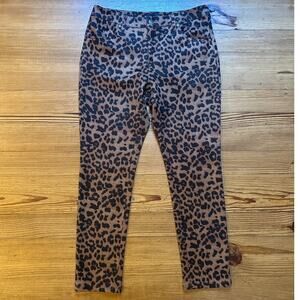 Eric faux suede cheetah print straight leg pants SIZE‎ 8